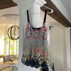 Anthropologie Odille 100% Silk Babydoll quilted top size 4